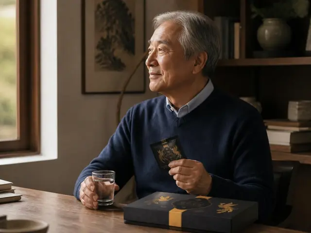 아침 창가에서 한 포를 들고 건넨 사람을 떠올리는 60대 남성